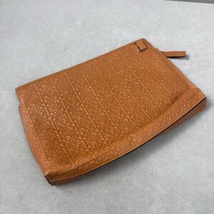 Authentic Loewe Tan Embossed Toiletry Bag